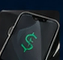 Phone displaying a price comparison symbol