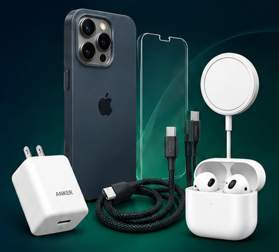 Phone case, screen protector, charger, cable, magnetic charger, and wireless earbuds