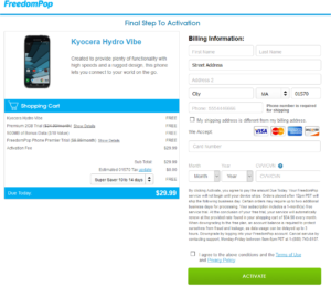 Completing Your FreedomPOP Order