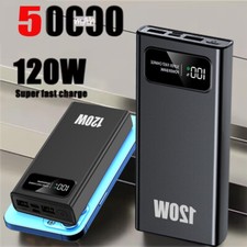 50000mAh Portable Power Bank Fast External Backup Battery Charger for Cell Phone