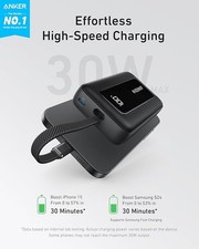 ANKER ZOLO POWER BANK(20,000 MAH, BUILT-IN USB-C CABLE) - BLACK