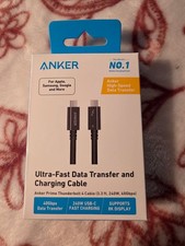 Anker Prime Thunderbolt 4 Cable, 3.3ft USB-C to USB-C Cable, 240W Charging (New)