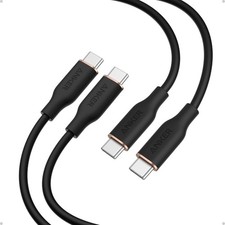 Anker 643 USB-C to USB-C Black Fast 240W 6 ft Cable (Flow/ Silicone) (2-Pack)