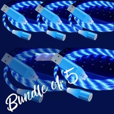 3in1 LED Glowing Magnetic Phone Charger Cable SALE! SALE! Bundle of 5 BLUE 1M