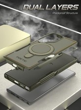 For Samsung Galaxy S24 Ultra Case Poetic Built-in Magnetic Ring Stand Cover