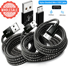 Lot Micro USB Cable 3/6/10FT Android Charger Cord Long Fast Charging For Samsung