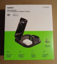 Belkin BoostCharge 3-in-1 Qi2 15W Magnetic Foldable Charger Magsafe Black. NISB