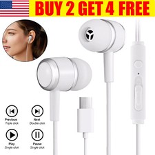 Type C USB-C Headphones Earphones with Mic For Samsung Galaxy S21 S22 Plus Ultra