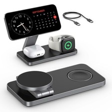 3-in-1 Magnetic Wireless Charger Foldable for iphone 17, 16,15, 14,13,12 Airpods
