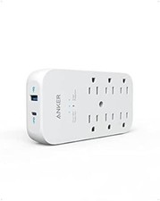 Anker Outlet Extender and USB Wall Charger, 6 Outlets and 2 USB Ports, 20W USB C