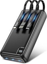 Portable Power Bank 50000mAh Battery Pack Built In Cables, 22.5W Fast Charger