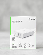 Belkin 108W GaN 4-Port Desktop Charging Station | Fast Charger Dock Hub for MacB