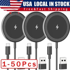 15W Magnetic Fast Wireless Charger Pad For SamsungS24 Ultra iPhone 16 15 Pro Lot