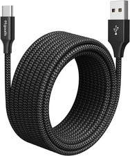 etguuds Long 10ft, 12ft, 15ft, 20ft 1-Pack, Braided USB A to USB C Charger Cable