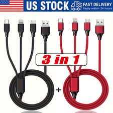 3 in 1 Fast USB Charging Cable Universal Multi Function Cell Phone Charger Cord