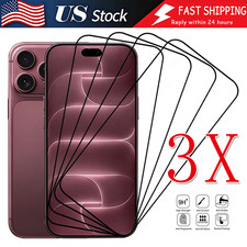 3X Tempered Glass Screen Protector For iPhone 18 17 16 15 14 13 12 11 Pro Max XR
