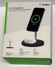 Belkin BoostCharge Pro 2-in-1 MagSafe Wireless Charger 15W Black WIZ010ttBK New