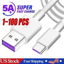 USB Type C Data Cable 5A Fast Charging USB-A to USB-C Charger lot Cord For Phone
