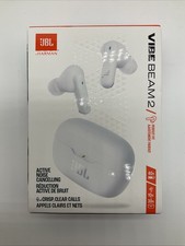 JBL Vibe Beam 2 True Wireless ANC Bluetooth Earbuds White JBLVBEAM2WHTAM NEW