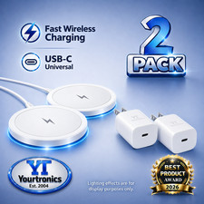 2 PACK Magnetic Wireless FAST Charger For Magsafe iPhone 17 16 15 14 Pro Max