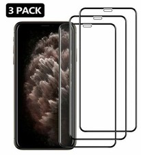 3 Full Coverage Tempered Glass Protector For iPhone 11 12 13 14 15 16 17 Pro Max