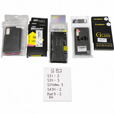 12pcs Samsung Galaxy & Pixel Phone Case/Screen Protector Bundle Lot
