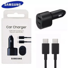Samsung 45W 2 Ports Super Fast Charging Dual Car Charger with Cable