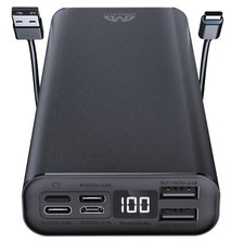 Morvelli Portable Charger Real Capacity 20000mAh Power Bank with 3 Input, USB-C