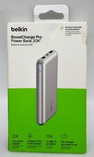 Belkin Portable Charger, USB-C Power Bank 20000 mAh - Silver