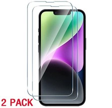Screen Protector Tempered Glass For iPhone 18 17 16 15 14 13 Pro Max Pack of 2