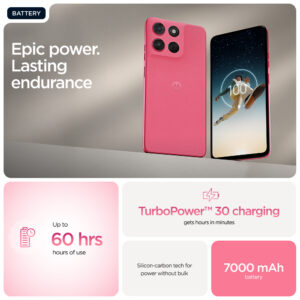 Motorola moto g57 power 17.1 cm (6.72″) Dual SIM Android 16.0 5G USB Type-C 12 GB 256 GB 7000 mAh Pink